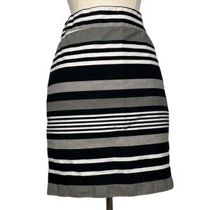 BANANA REPUBLIC Striped Pencil Mini Skirt 2 Petite